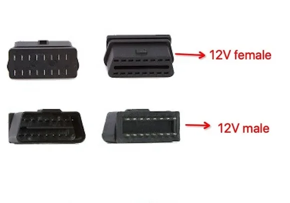 1pc 12V 24V Automobile OBD2 male to female housing one to one extension plug assembled removable connector plug housing