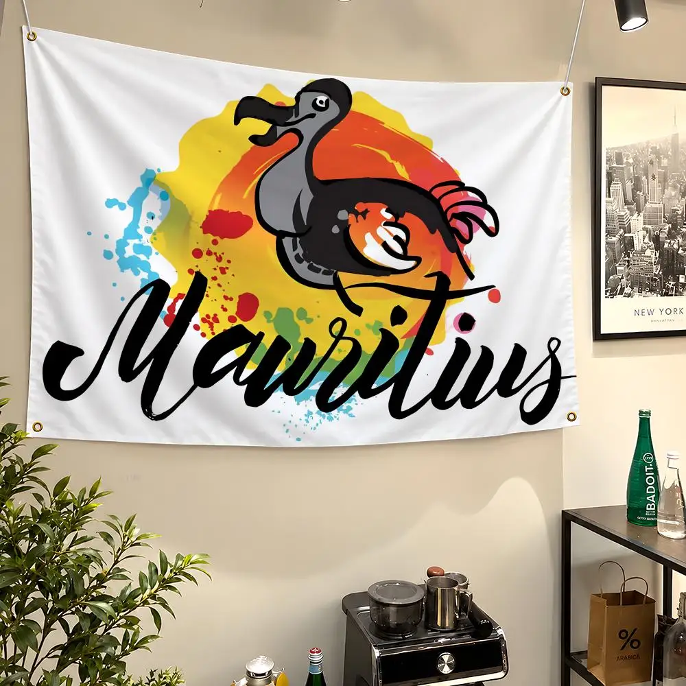 Place Mauritius Dodo Le Morne Island Flags Wall Hanging Flag Banners For Birthday Parties Outdoor Bedroom Dorm Room Decor