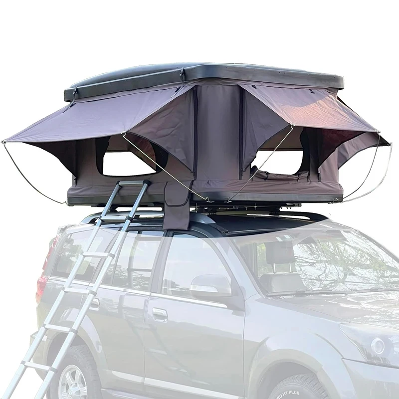 

3-Person Hard-Rooftop Tent — Spacious Rectangular Design with Roof Rack, Suitable Car Roofs