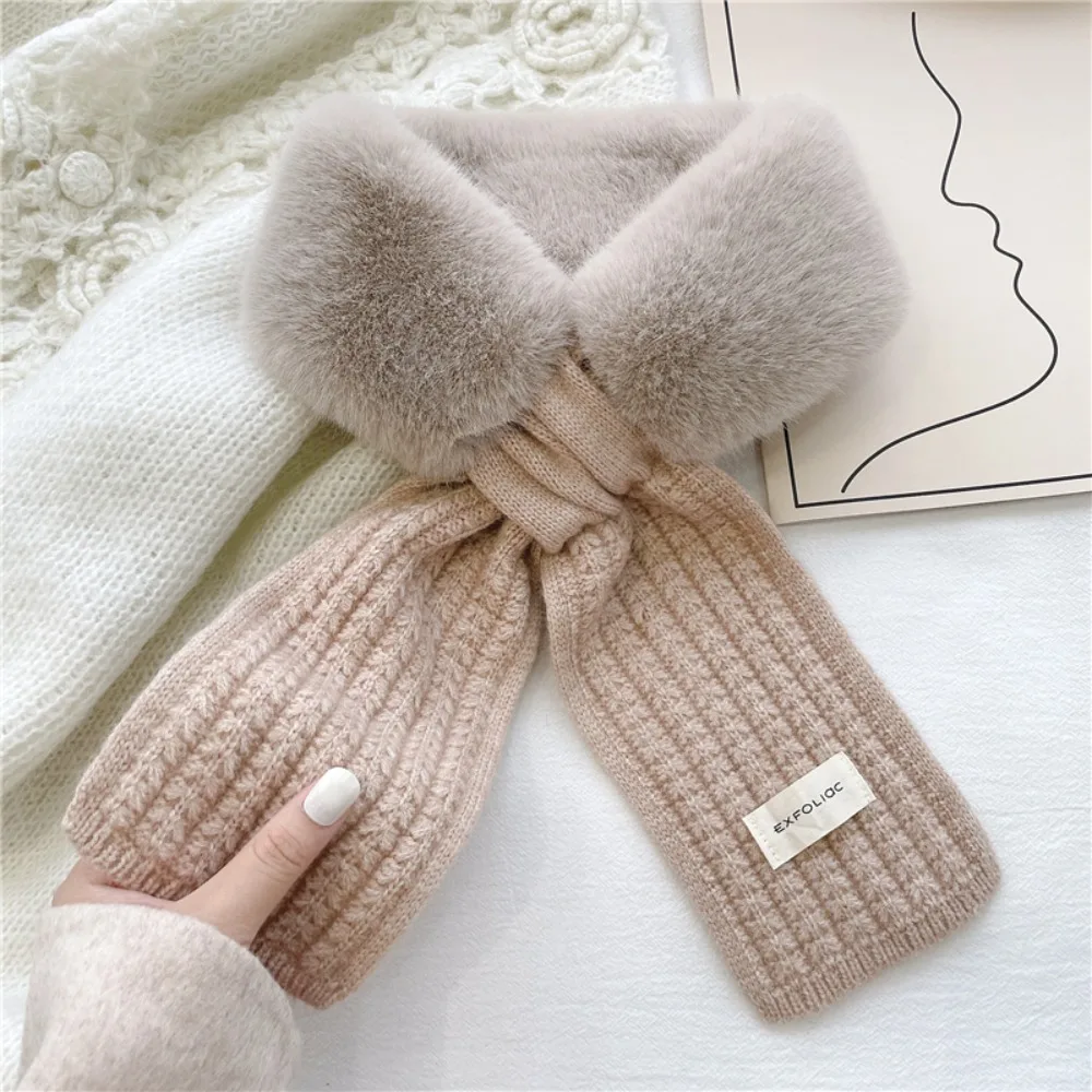 وشاح محبوك ناعم متقاطع شال سميك من الصوف بياقة حماية للرقبة مقاوم للرياح للعمود الفقري العنقي وشاح دافئ للشتاء