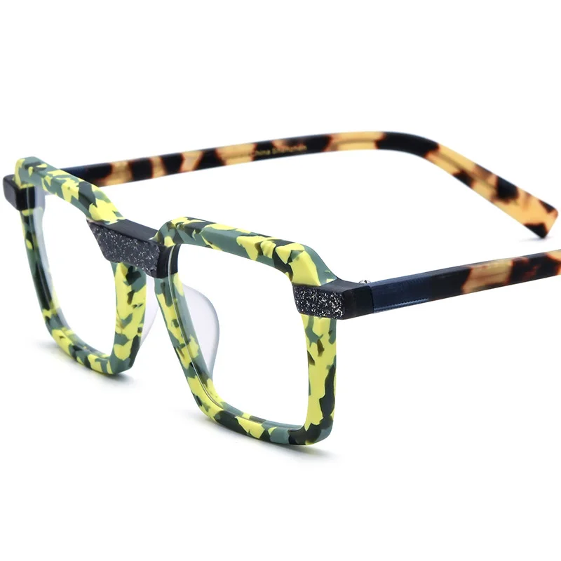 

Роскошная оправа для очков из ацетата ветра, мужская модная брендовая дизайнерская оправа для очков, женская квадратная сверхлегкая оправа в стиле ретро Z622