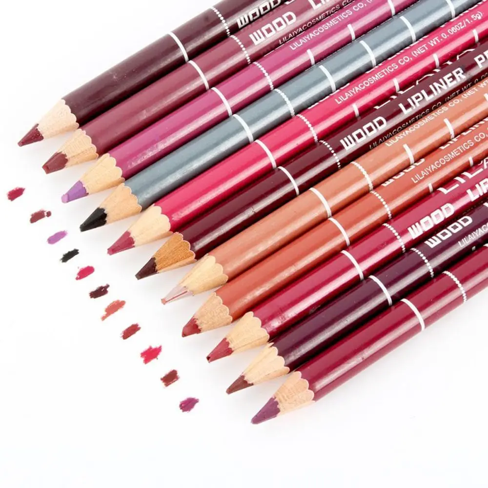 Por lápis lápis cosmético peças profissionais batom ferramenta cores pçs forro lábio lipliner à prova dwaterproof água