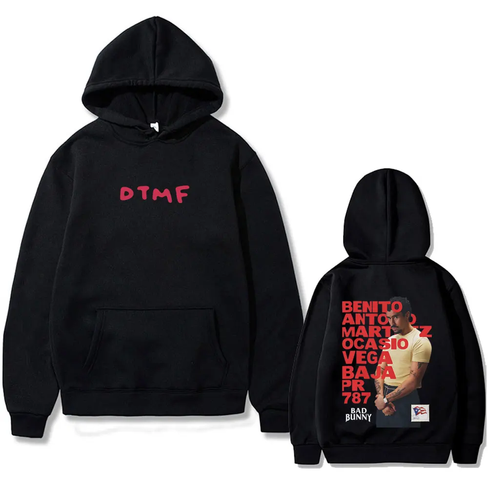 

Rapper Bad Bunny Graphic Hoodie Debi Tirar Mas Fotos DTMF Merch Pullover Hoodies Men's Women's Hip Hop Fashion Hooded Sweatshirt