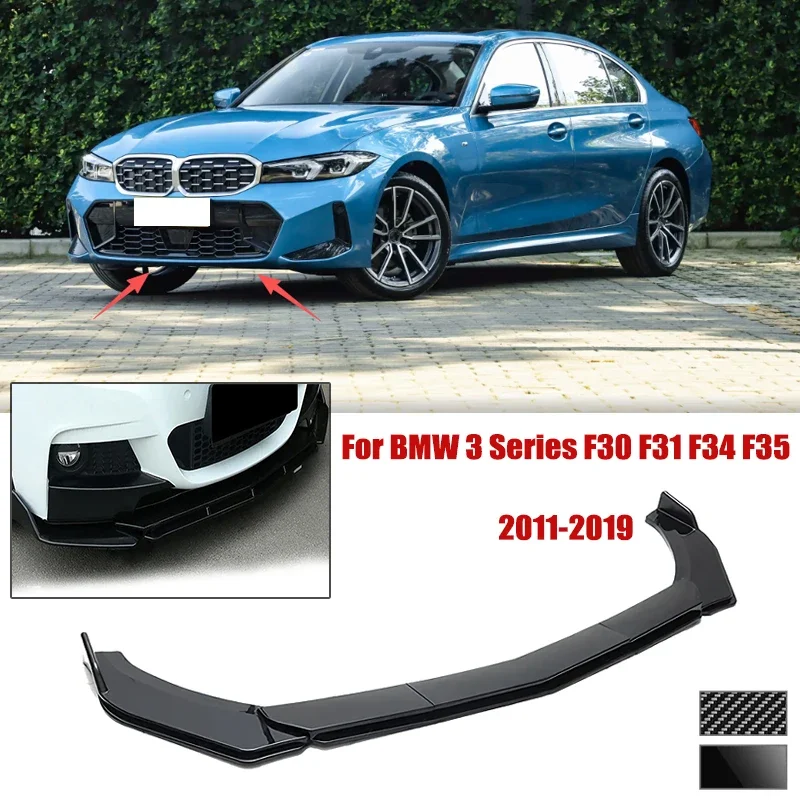 5pcs Front Bumper Shovel For BMW 3 Series F30 F31 F34 F35 11-19 Spoiler Front Bumper Deflector Anti Scratch Protection Device