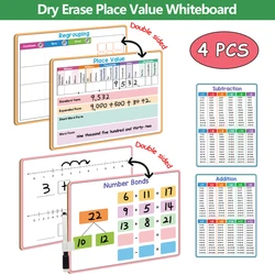 Double-Sided Dry Erase Addition & Subtraction Board, Montessori Mathematical Training Board for Kids Students Learn Place Value