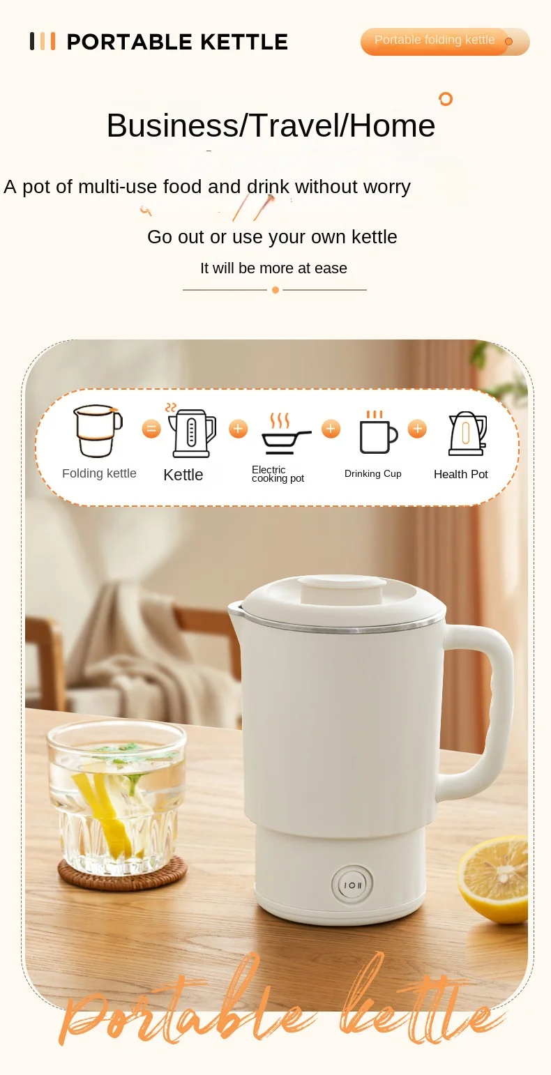 Portable Electric Kettle for Home and Travel, Foldable and Washable kettle  samovar