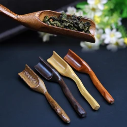 Kongfu-cuchara de té china de madera/bambú, estilo Retro, cuchara delicada Natural, cucharadita de bambú portátil, 1 ud.