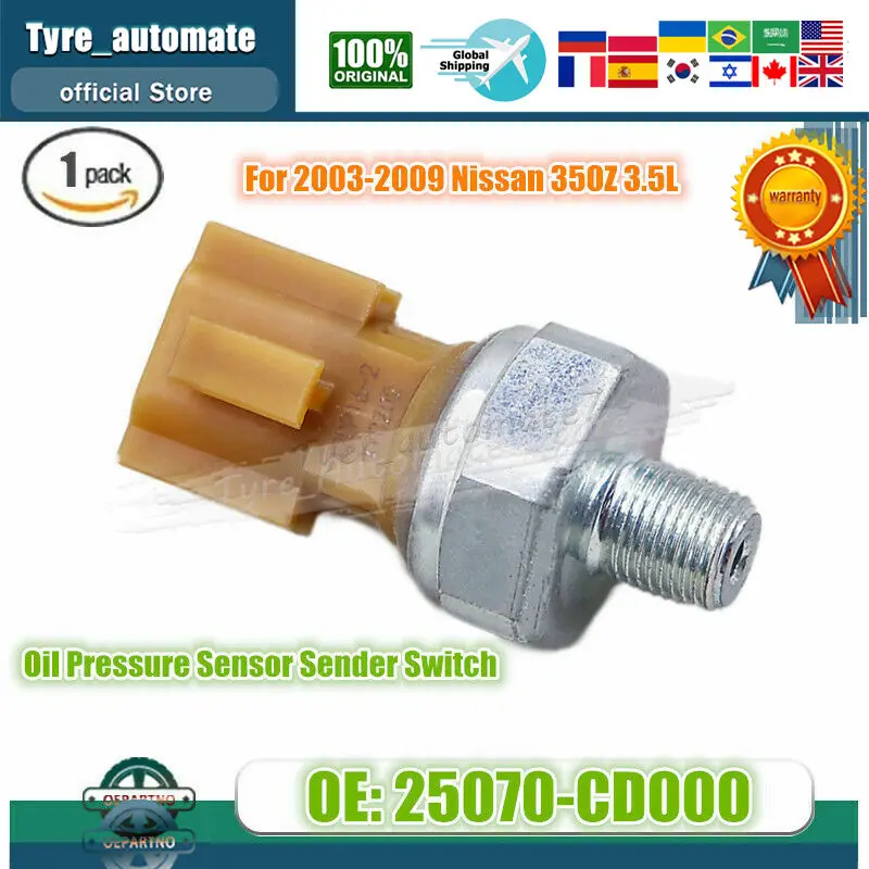 25070-CD000 25070CD000 Trans interruptor del Sensor de presión de aceite para Nissan Altima Armada Frontier Pathfinder 350Z Infiniti QX56