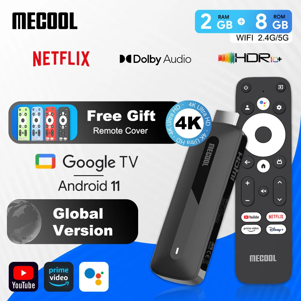 MECOOL KD3 Android 11 TV Stick with Netflix 4K Certified Dolby Audio 2+8G Google Certified Google TV Stream Media Receiver Stick