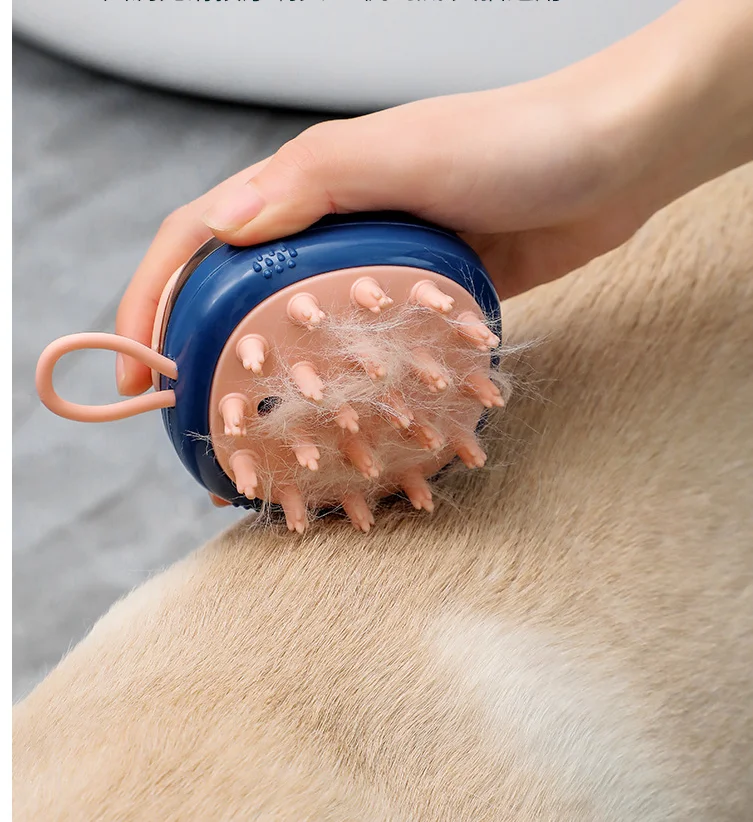 Nieuwe 2 In 1 Poetshond Schoonmaak Badmassage Shampoo Zeep Dispenser Grooming Borstel Huisdieren Benodigdheden