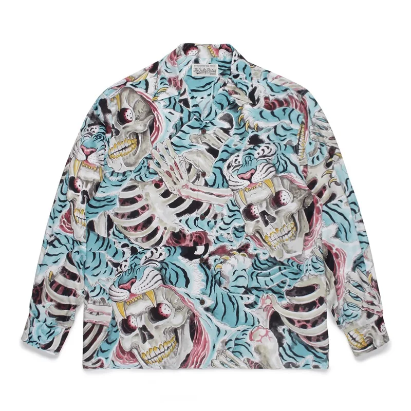 New WACKO MARIA Numerous styles Shirts Trendy Brand Cuban collar Casual Retro Hip Hop Mens Womens Long Sleeve Shirts