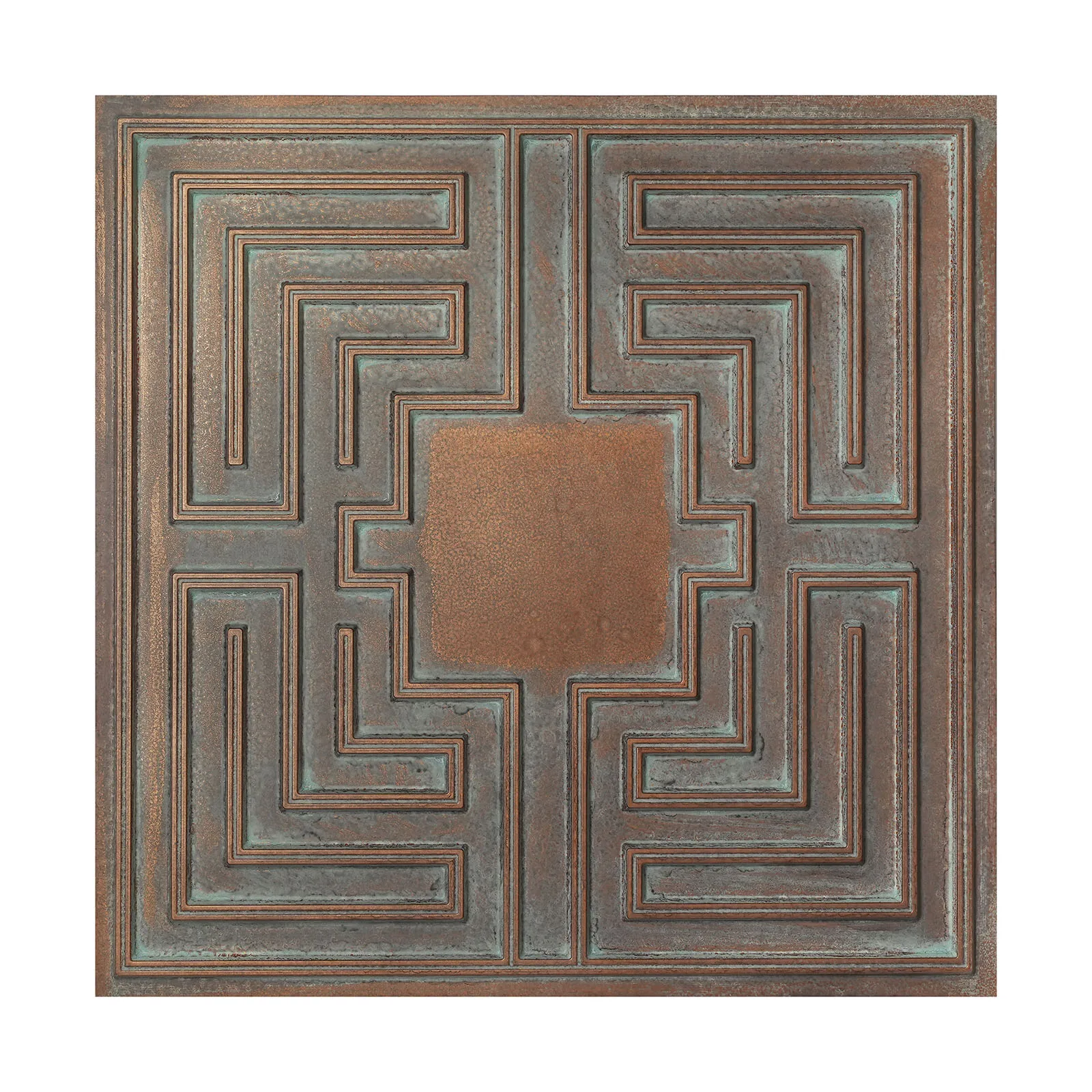 

Decorative Tin Ceiling Tile Embossed Ceiling Panels Wall Decor for Cafe Club Salon PL25 Weather copper 10pcs