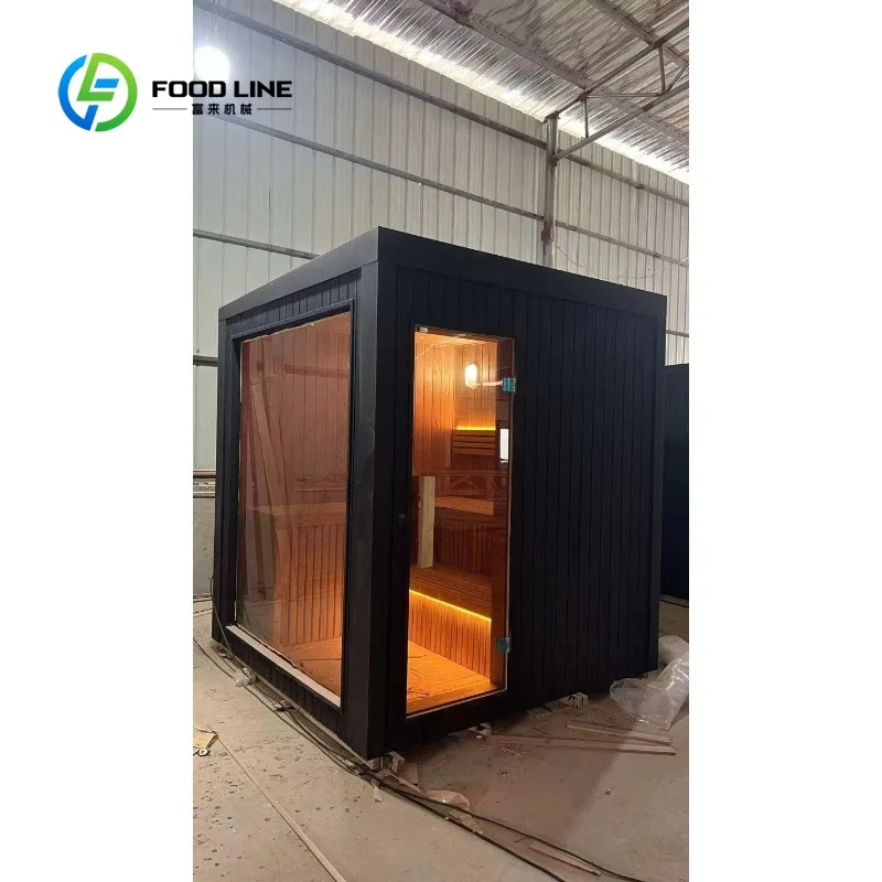 Customized Luxury Sauna Room With Glass Door Hemlock Wooden Interior For Family Wellness Bulk Purchase Big Savings