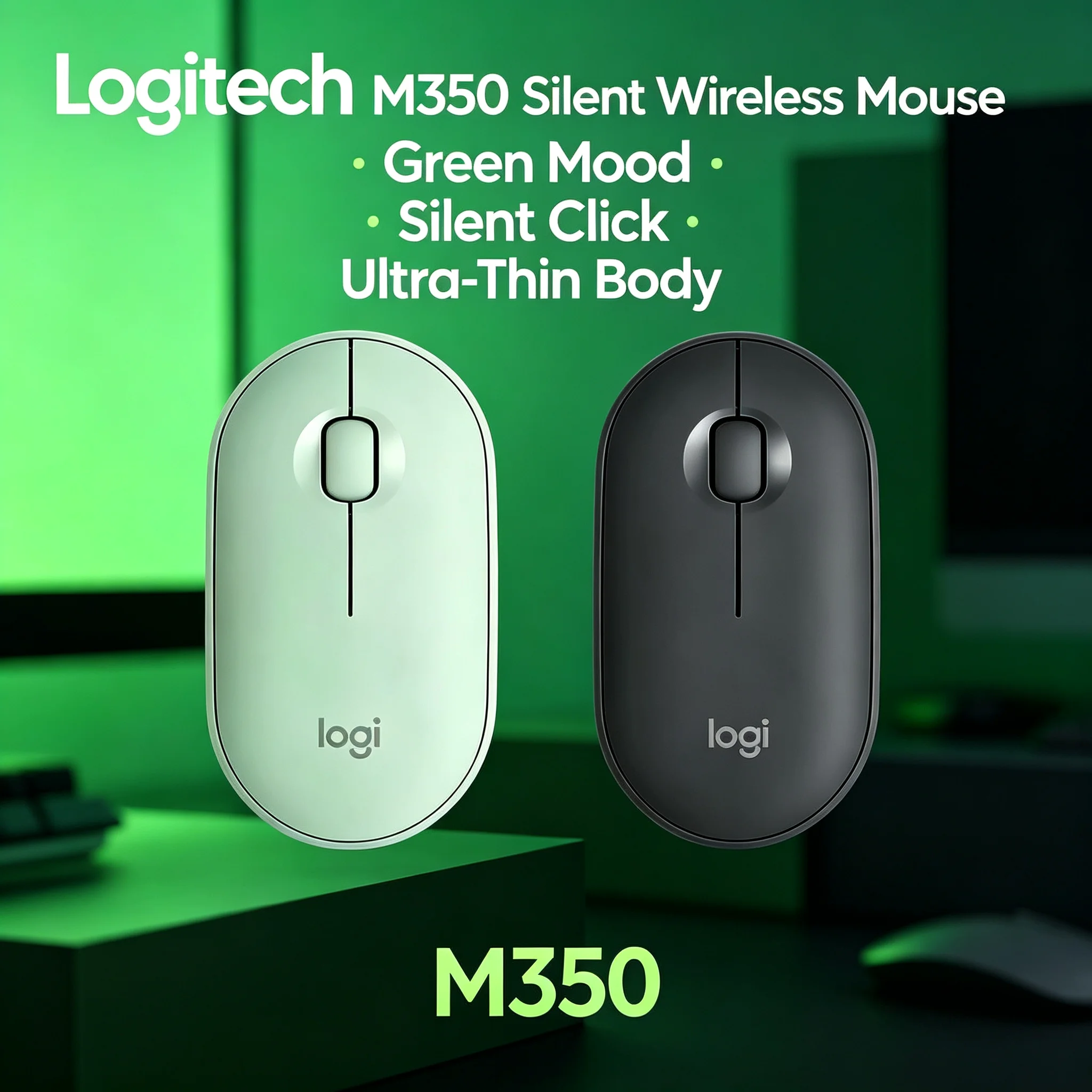 Logitech M350 Wireless Silent Mouse Portable Slim Mice For Student Home Office PC