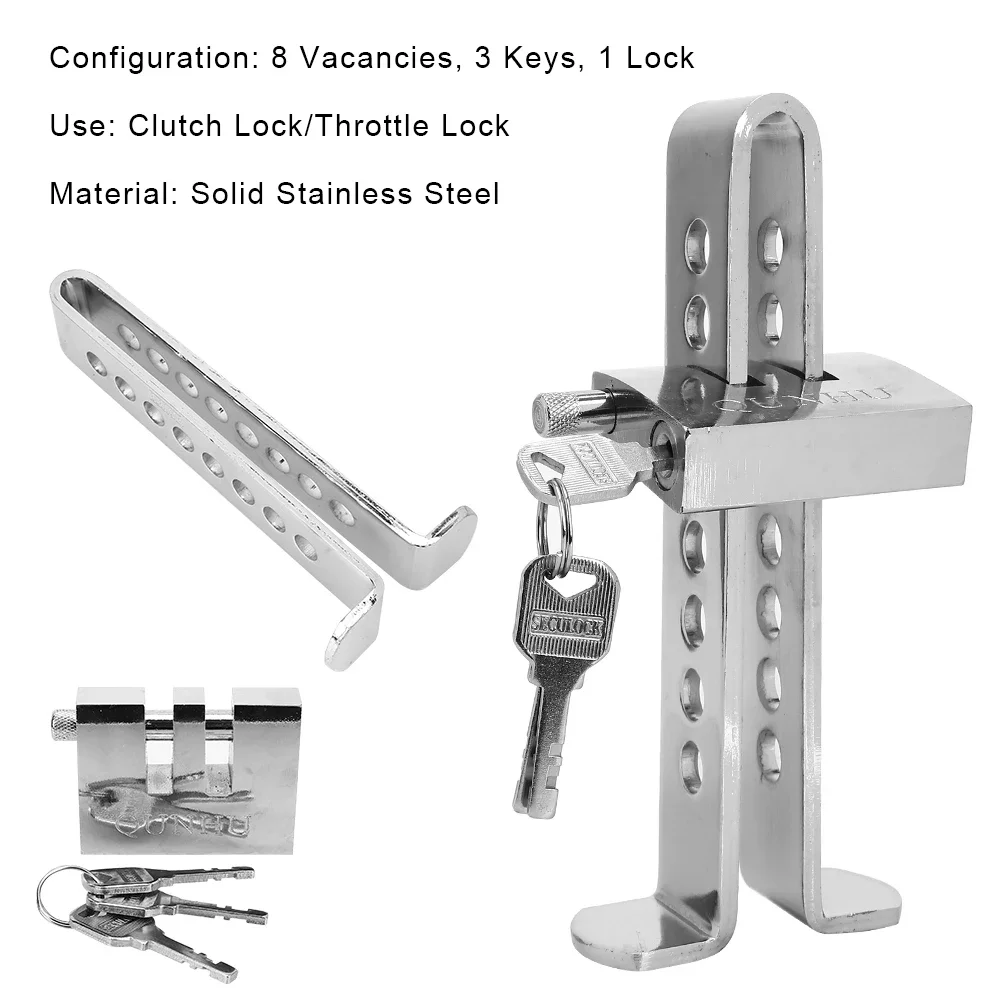Bloqueio de embreagem do carro bloqueio de pedal de freio automático acessórios do carro universal aço inoxidável acelerador de segurança ferramenta anti-roubo