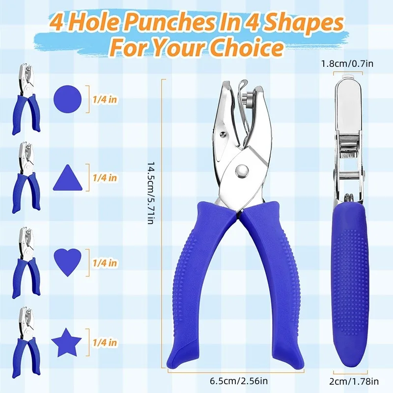 Single Hole Puncher Scrapbooking Paper Clothes Punches Star Heart Circle Hole Punch DIY Craft Shape Cutter Perforator 0.25" Hole