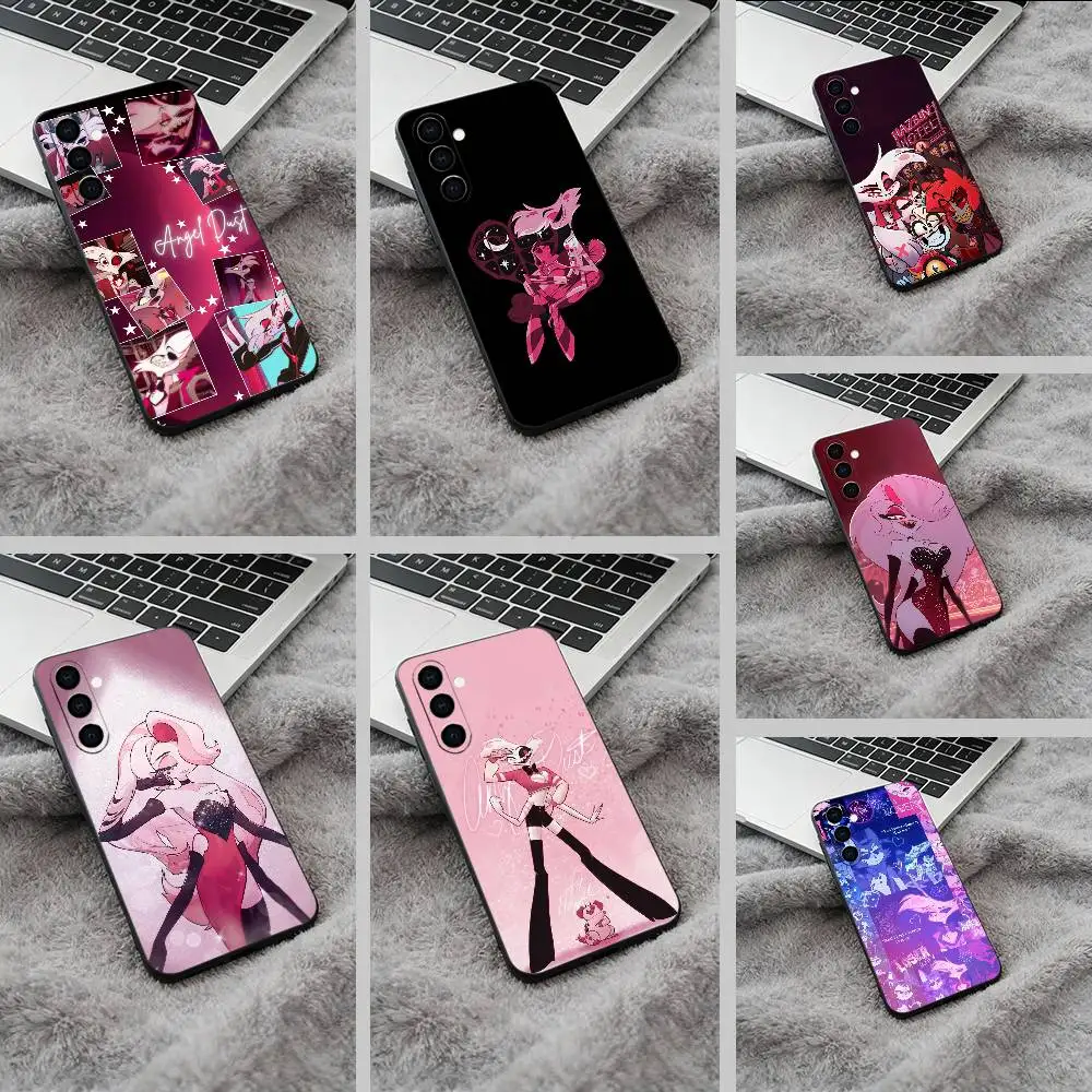 

A-Angel Dust H-Hazbin H-Hotel Phone Case For Samsung Galaxy A73,A71 A72,A70,A53,A52,A51,Soft Silicone Black Cover