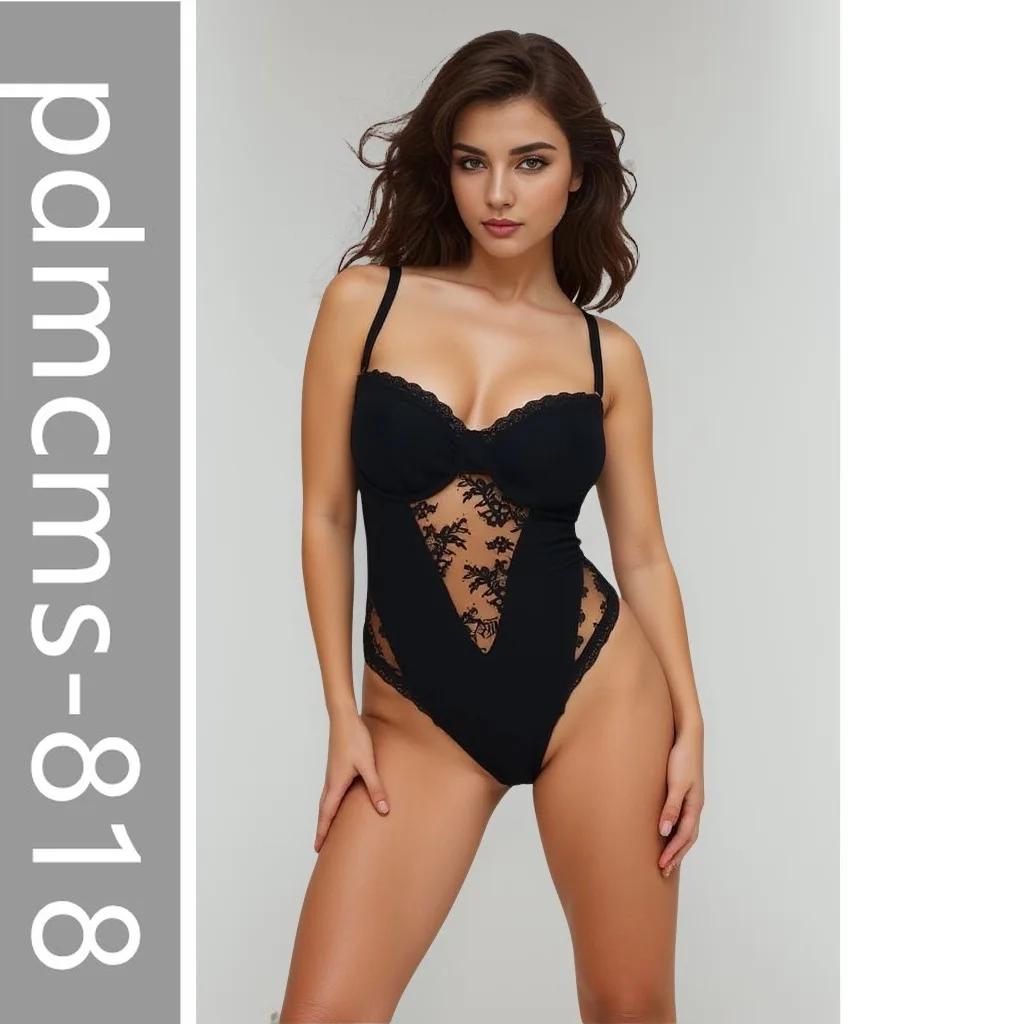 

Новое нижнее белье 2025 года, европейское и американское сексуальное кружевное цельное эротическое нижнее белье с открытой спиной и геометрическим рисунком 26752