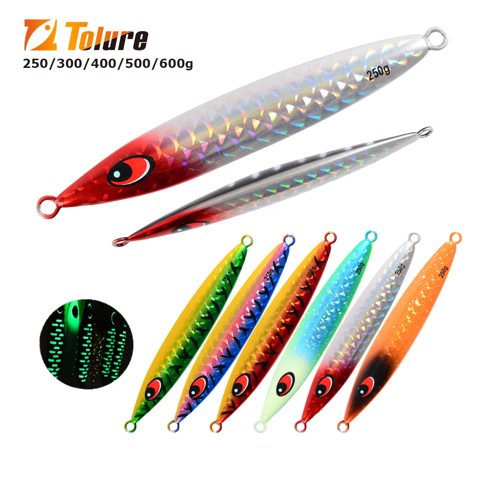 

Superlures 250g300g400g500g600g Flat Slow Sinking Hard Metal Jig Japan Laser Skin Tuna Fishing Jig Lure Saltwater Fishing Tackle