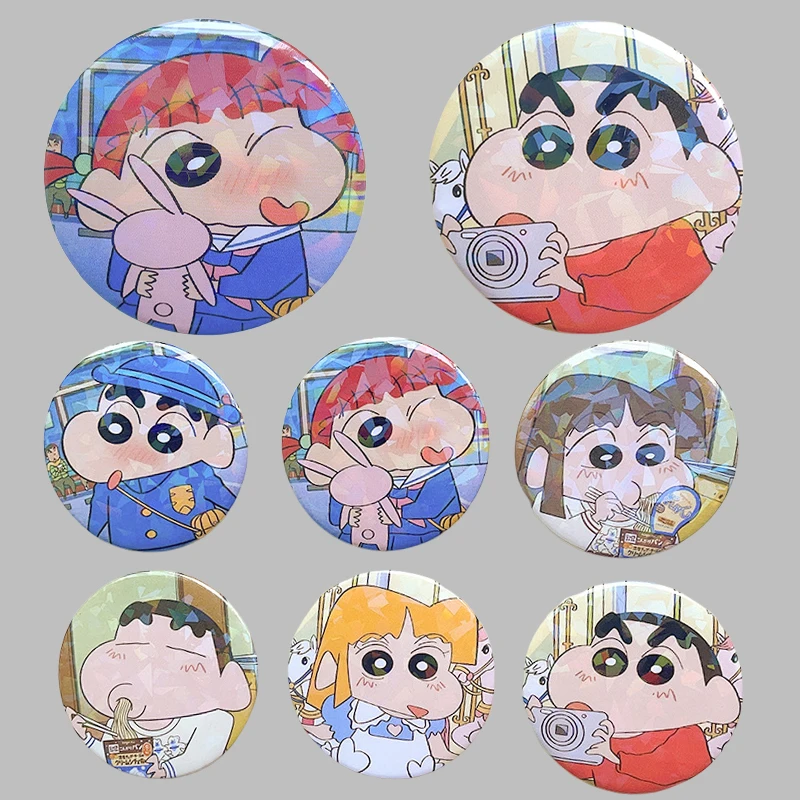 

Crayon Shin-chan Cartoon Metal Brooches Anime Peripherals Backpack Bag Decoration Tinplate Badge Lapel Pins Jewelry Pins Gift