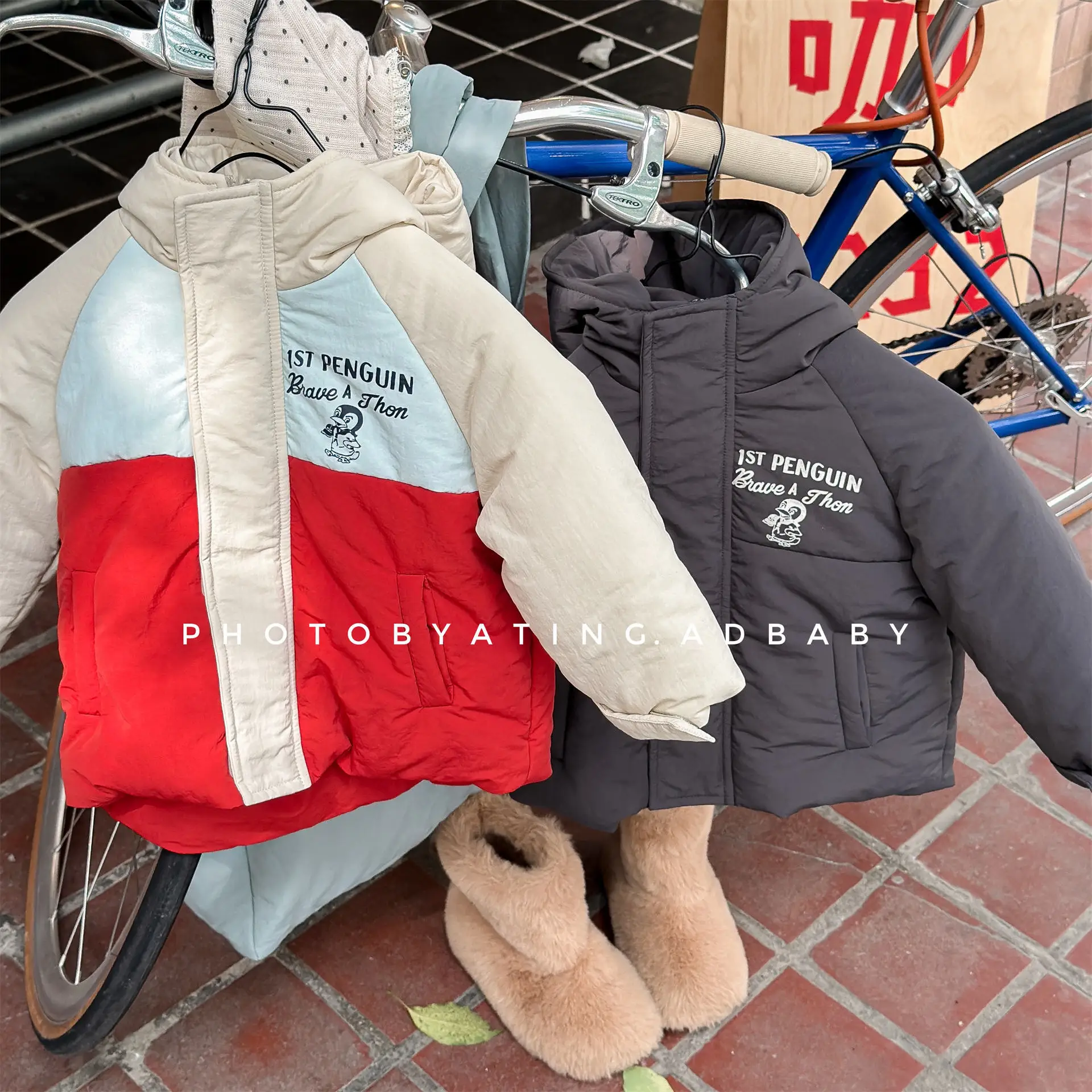 2025 Winter New Children Warm Hooded Cotton Padded Jacket Boys Girls Plus Velvet Thick Coat Kids Fleece Windproof Tops
