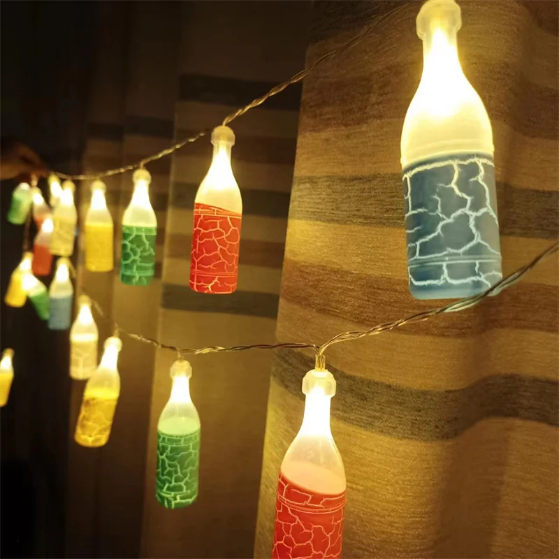 Impermeável vinho garrafa LED luz corda, atmosfera interior lâmpada, bateria luzes, aniversário e decoração de ano novo, quarto, 098