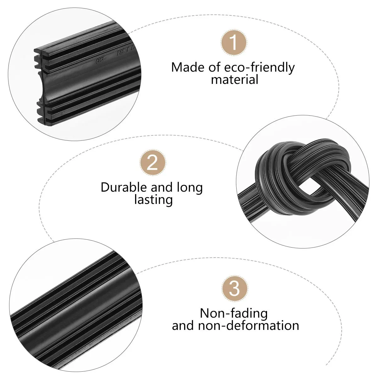 

10pcs Rain 6Mm Universal Frameless Wiper Blades Refills Insert Rubber Strips For Car Truck Suv Bus Windshield Wiper Replacement