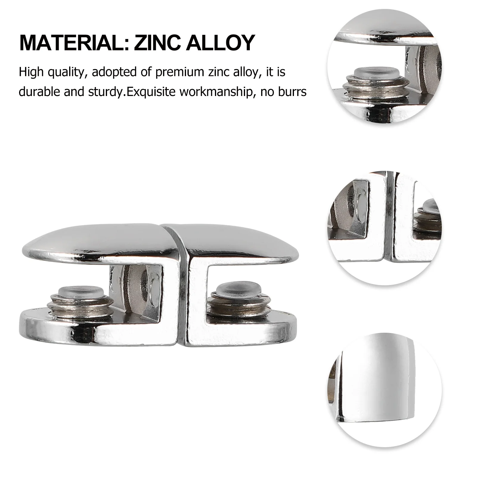 

8Pcs Zinc Alloy Glass Holders with Rubber Layers Adjustable for 6-8mm Glass Shelf Bathroom Wine Display Cabinet