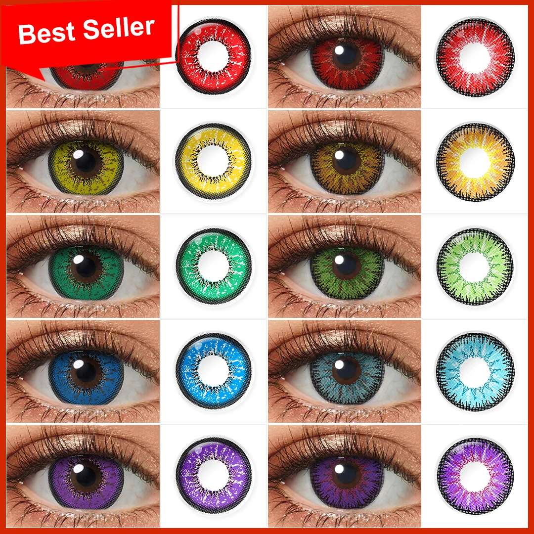 Color Contact Lenses For Eyes Anime Cosplay Colored Lenses Blue Red Multicolored Lenses Contact Lens Beauty Pupils