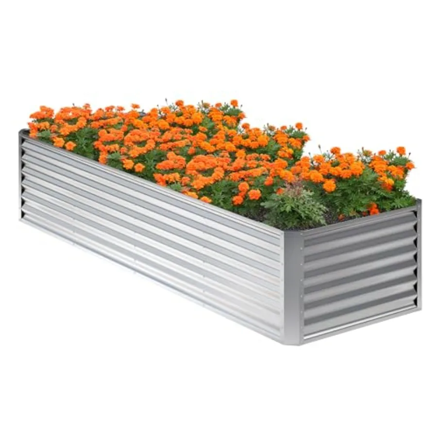 

8x2x2FT Galvanized Raised Garden BedPlanter Raised Beds-Metal Garden Box Large Plant for Outdoor Planting Vegetables Bed Flower