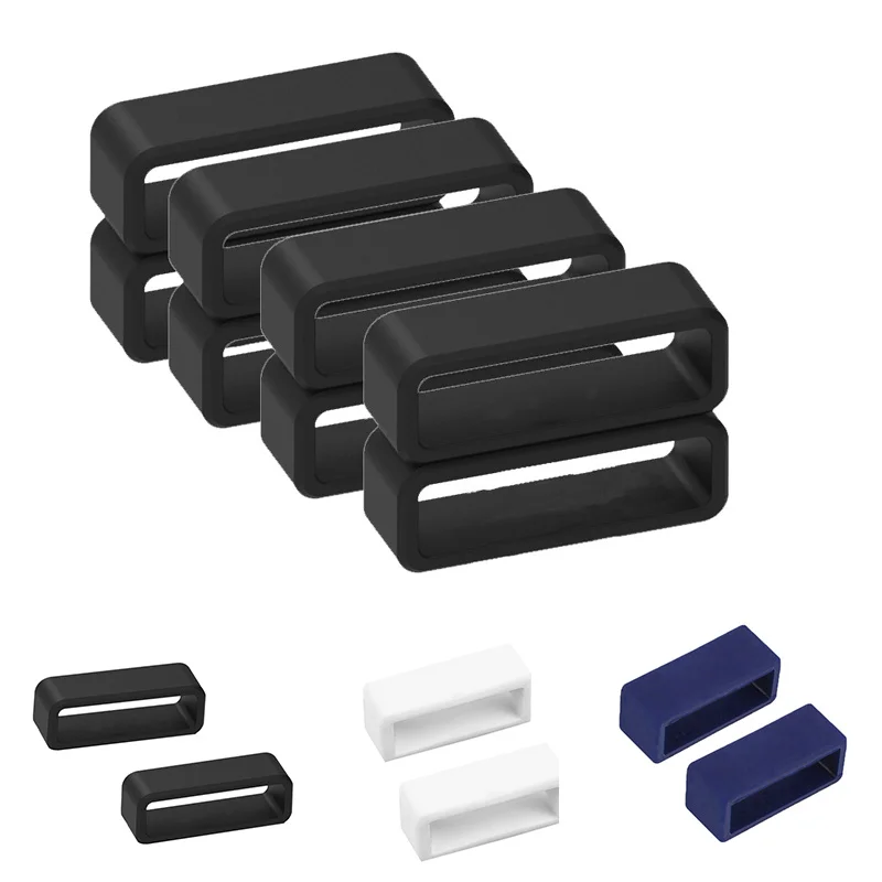 2PCS  Watch Strap Band Keeper Loop Durable Security Holder Retainer Ring Watch Accessories Silicone Rubber