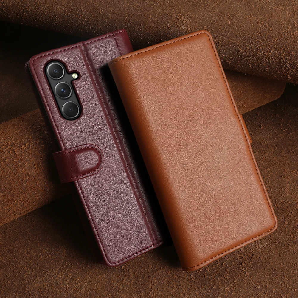 Genuine Leather Flip Case For Samsung Galaxy A27 A57 A37 A07 A17 A06 A26 A36 A16 A25 A55 A35 A05S A15 A24 A34 A54 A14 Phone Case view 2