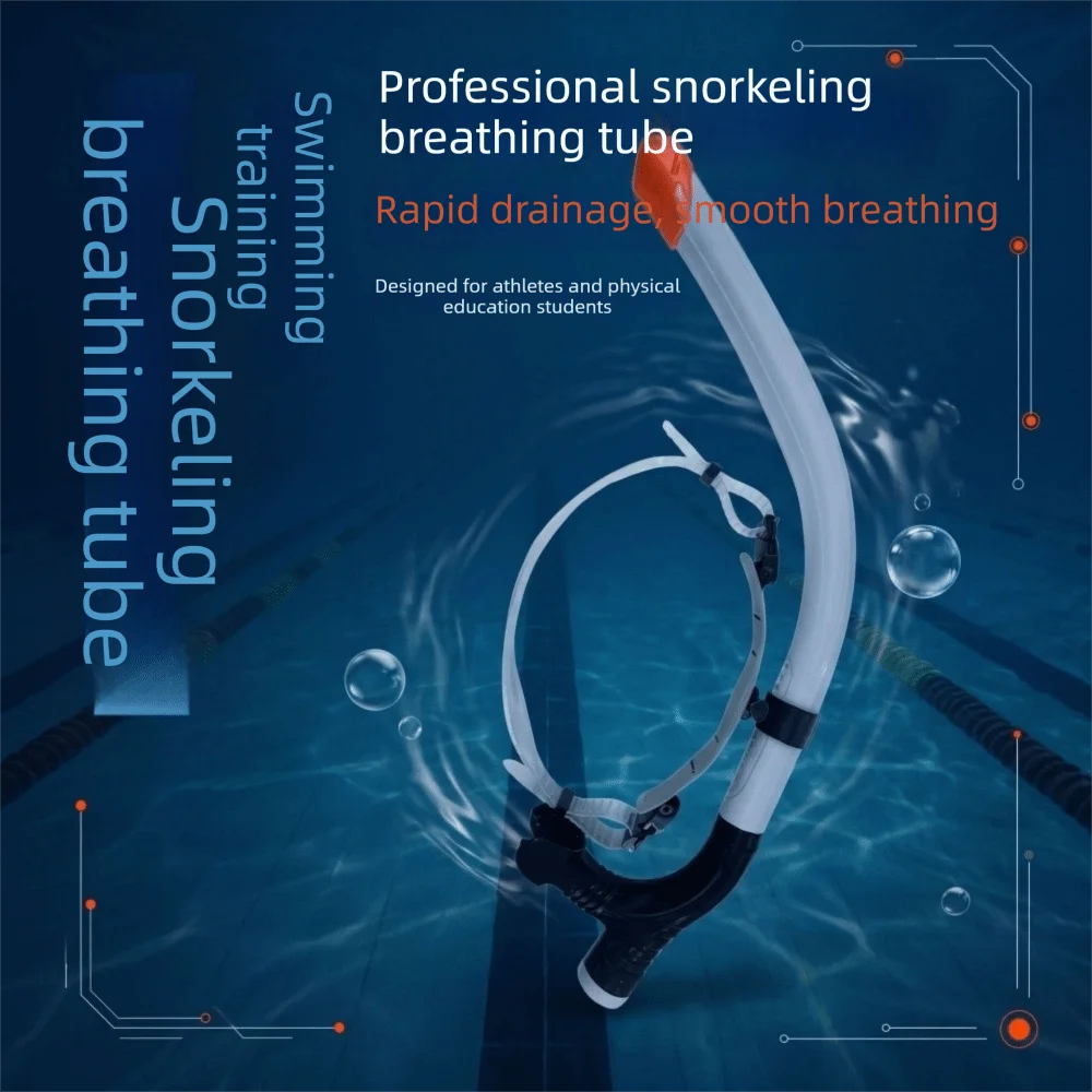 Silicone Mouthpiece Swimming Snorkel One-Way Purge Valve Semi-Dry Top Front Snorkel Snorkel Tube Front Dry Design