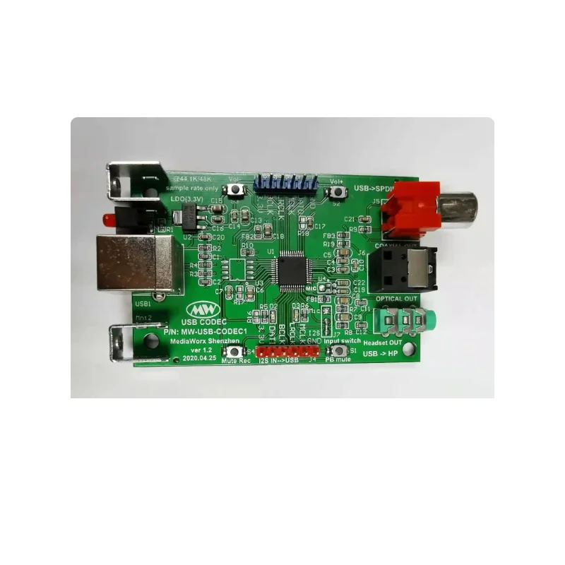 USB para gravação SPDIF Sound Card, USB para I2S