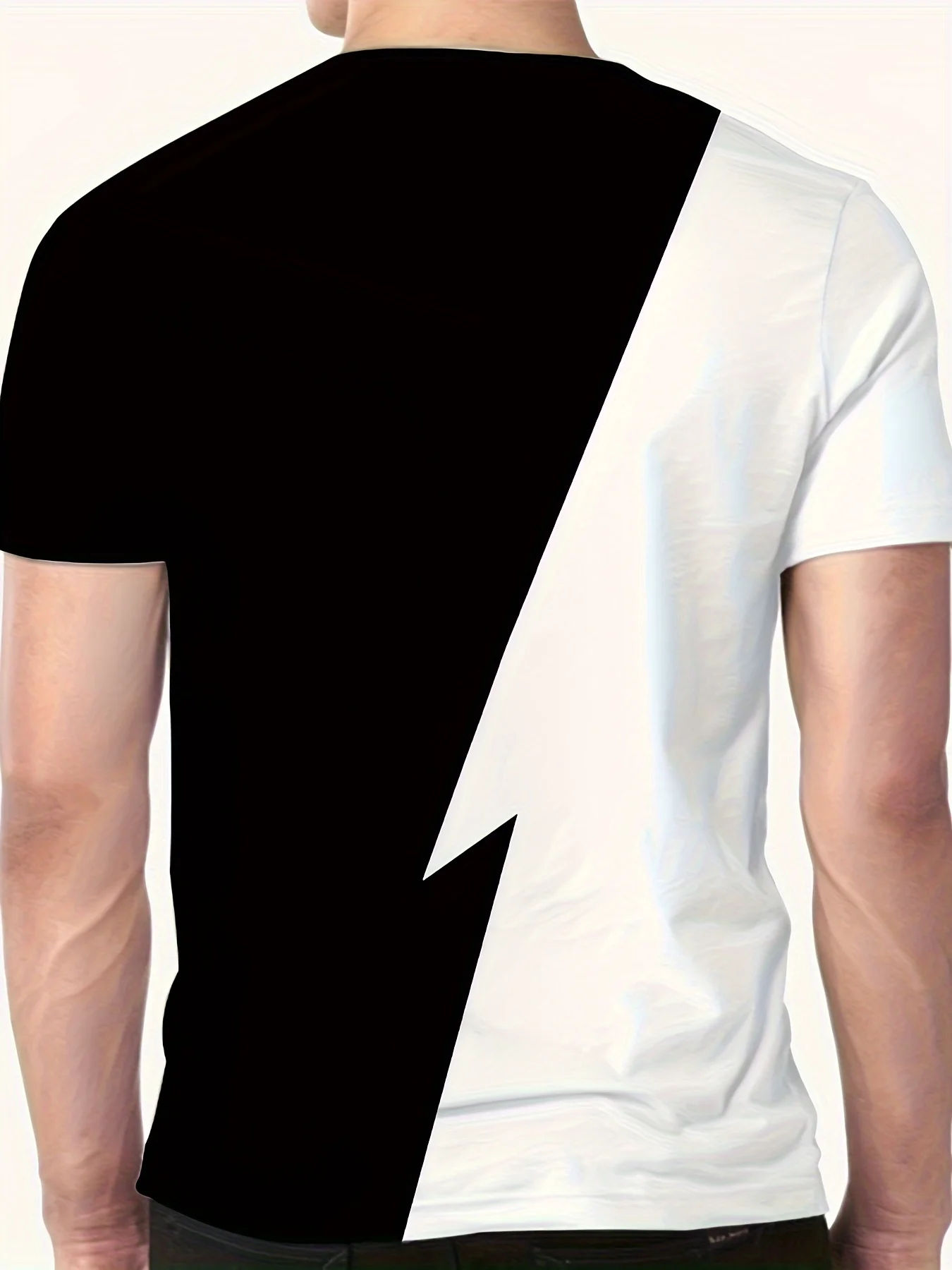 T-shirt estiva da uomo con blocco colore lettera stampa 3D tema cristiano da uomo casual manica corta girocollo abbigliamento estivo da esterno