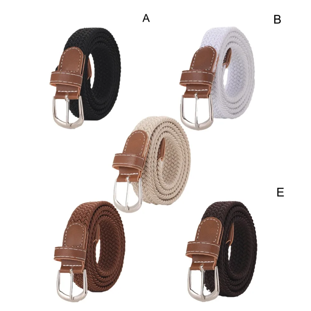 

Эластичный пояс для мужчин и женщин, дышащий, без отверстий, плетеный, растягивающийся, тканый, расширяемый ремень для джинсов, 100 см, вязаный пояс