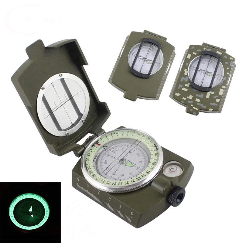 Американский компас, полностью металлический складной многофункциональный компас с люминесцентным компасом для использования на открытом воздухе, K4580