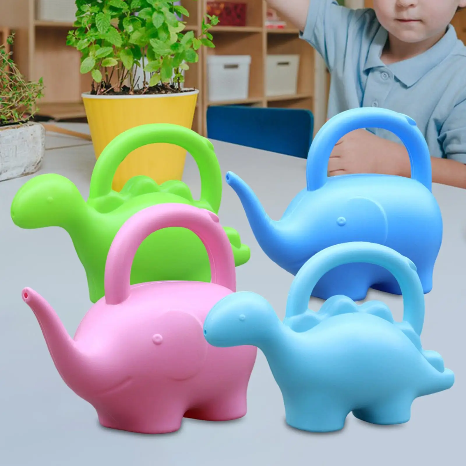 4x Children Animal Themed Watering Cans 1.5L Adorable Elephant Dinosaur Shaped Gardening Tools Garden Water Cans for Backyard