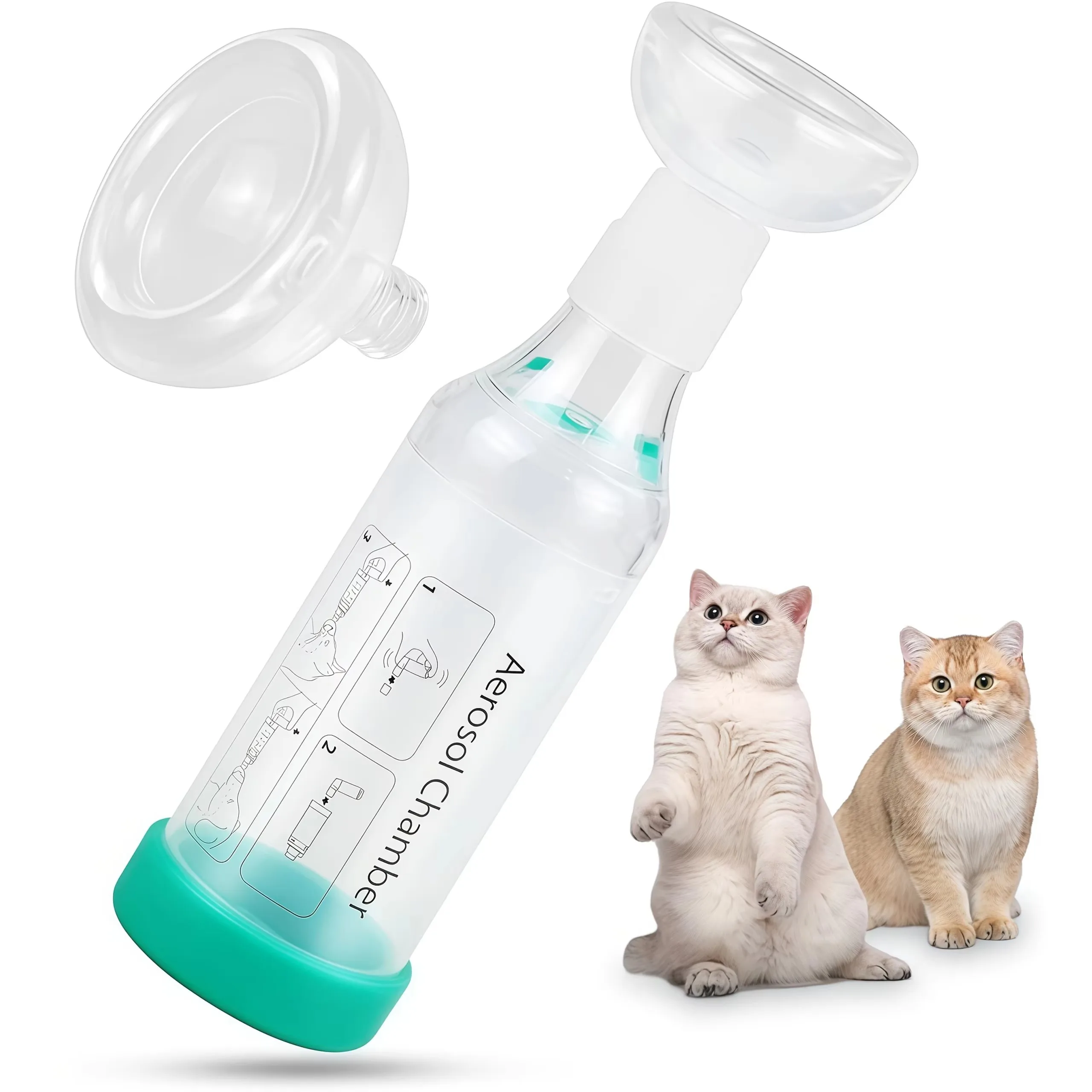 Katzen- und Hunde-Inhalator, Geeignet für die Meisten Haustiere, Ausgestattet mit (S) und (M) Gesichtsmasken, Ideal für Atemwegspflege zu Hause – Detail 1