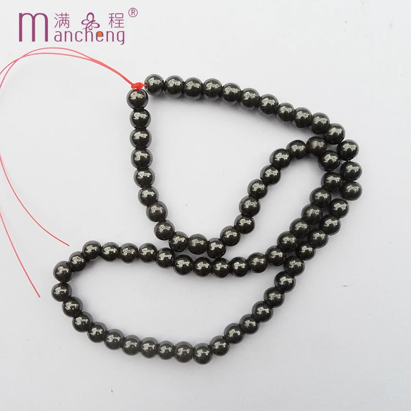 fnaf 6MM Natural stone black magnetic Hematite beads Round haematite stone Loose Beads making jewelry Accessories 70-73 bead