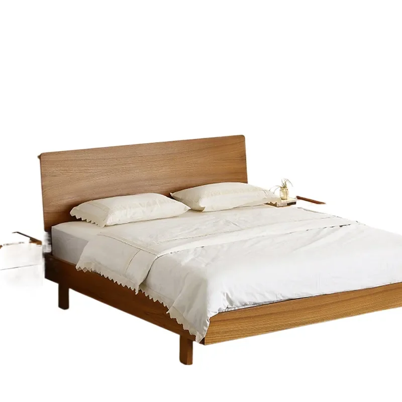 for furniture solid wood suspension bed Myanmar old teak log bed 1.8 meters master bedroom double flat