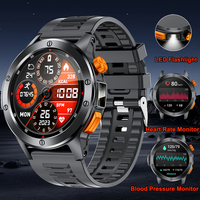 LIGE Men Smart Watch LED Flashlight 100+ Sports Mode Voice Assistant Waterproof Watches Bluetooth Call Outdoor Smartwatch 2025