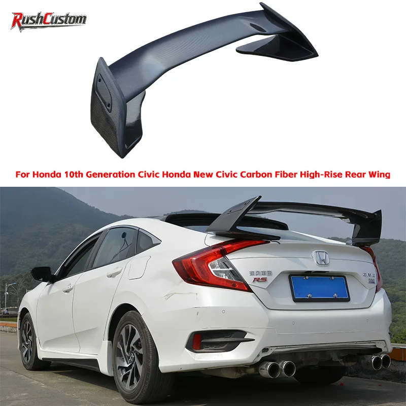 

For Honda 10th Generation Civic Honda New Civic Carbon Fiber High-Rise Rear Wing High-Quality Automotive Rear Spoiler