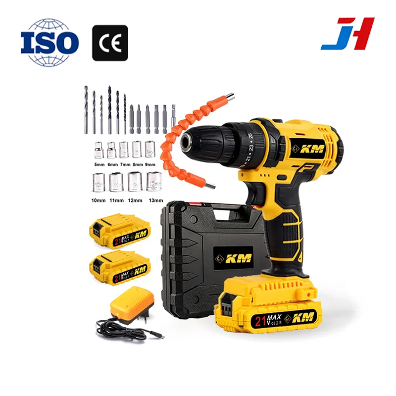 

JH KM Household Cordless Drill 21v Lithium Electric Power Drill Diy or Industrial Grade 1 Year Warranty Jiangsu Origin