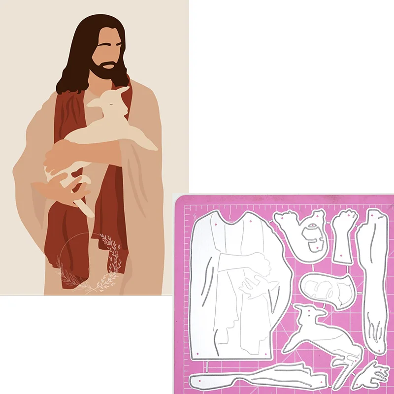 New Christianity Jesus Metal Cutting Dies Lucky Sheep Religious Faith Stencil For DIY Scrapbooking Gift Card Craft Decor