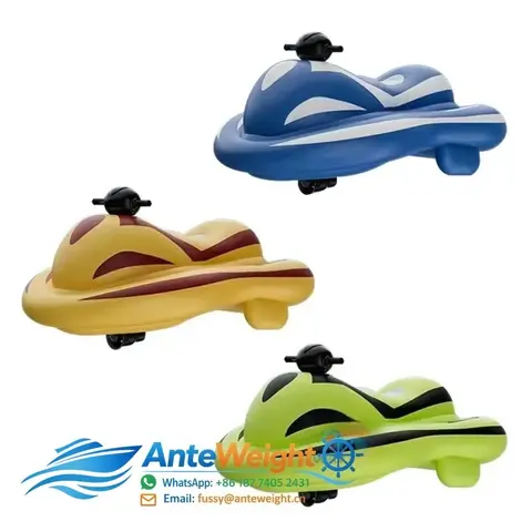Commercial Inflatable Fiberglass Electric Jet Ski Boat 3-Person Fishing Surf Speedboat / Water Kart Auto Water Park Use
