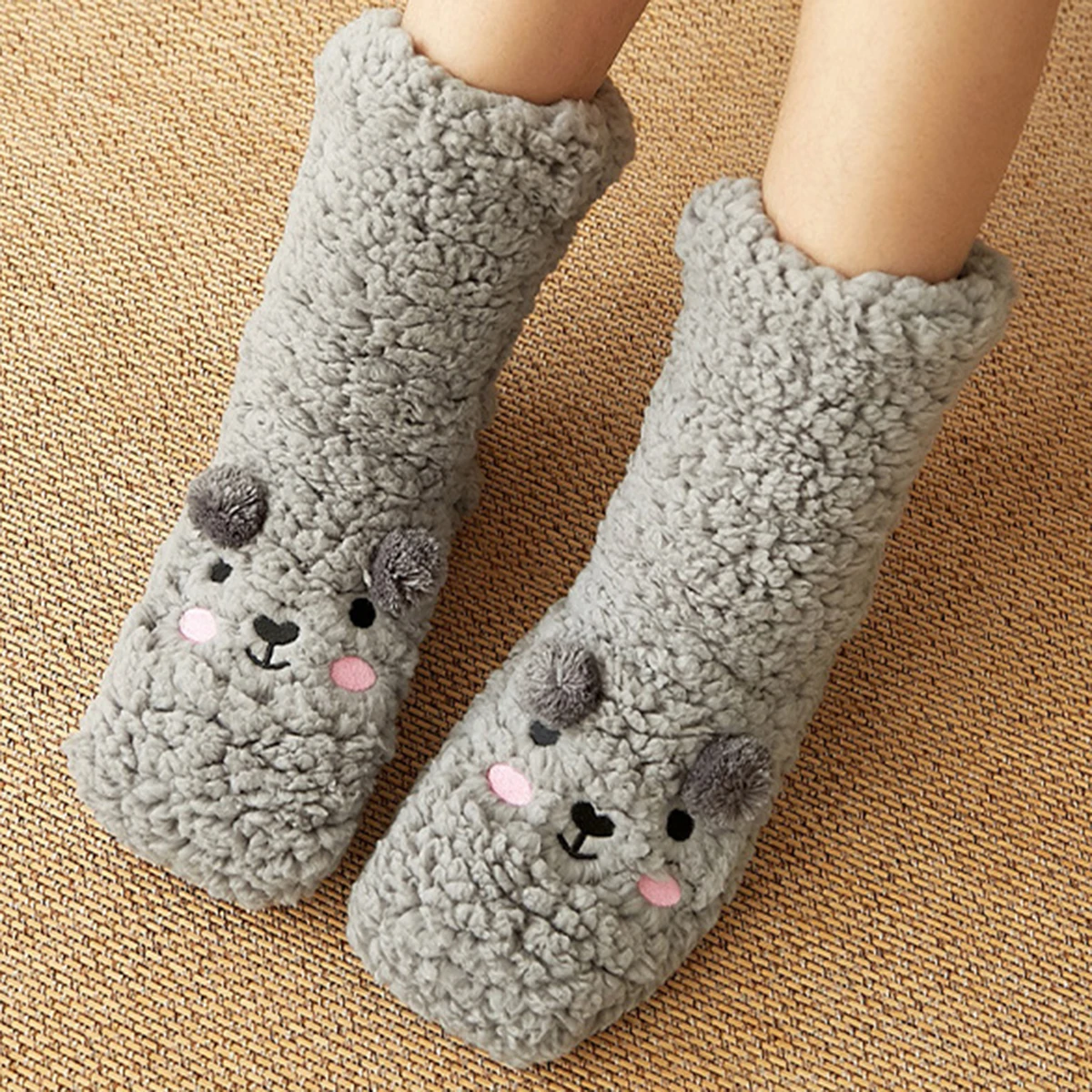 

Cute Mink Plush Socks Children‘s Thickened Warm Stocking Cartoon Pattern Floor Socks Winter Coldproof Home Sleep Kids Gift