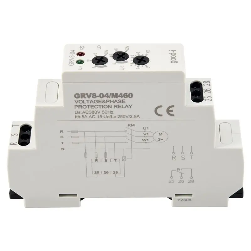 AT19-GRV8-04 M460 3-Phase Voltage Monitoring Relay Phase Sequence Phase Failure Protection Voltage Control Relay