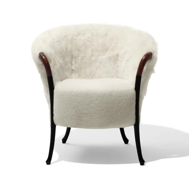 

Italian Balcony Single Chair Design Postmodern Simple Cashmere Soft Bag Fashion Armchair