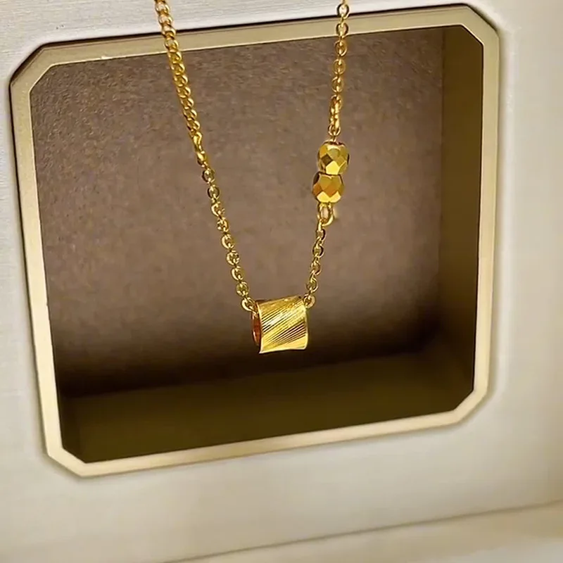 

24K Gold Plated Small waist Necklace Pendant For Women Simple Wedding Party Jewelry Gift Collar
